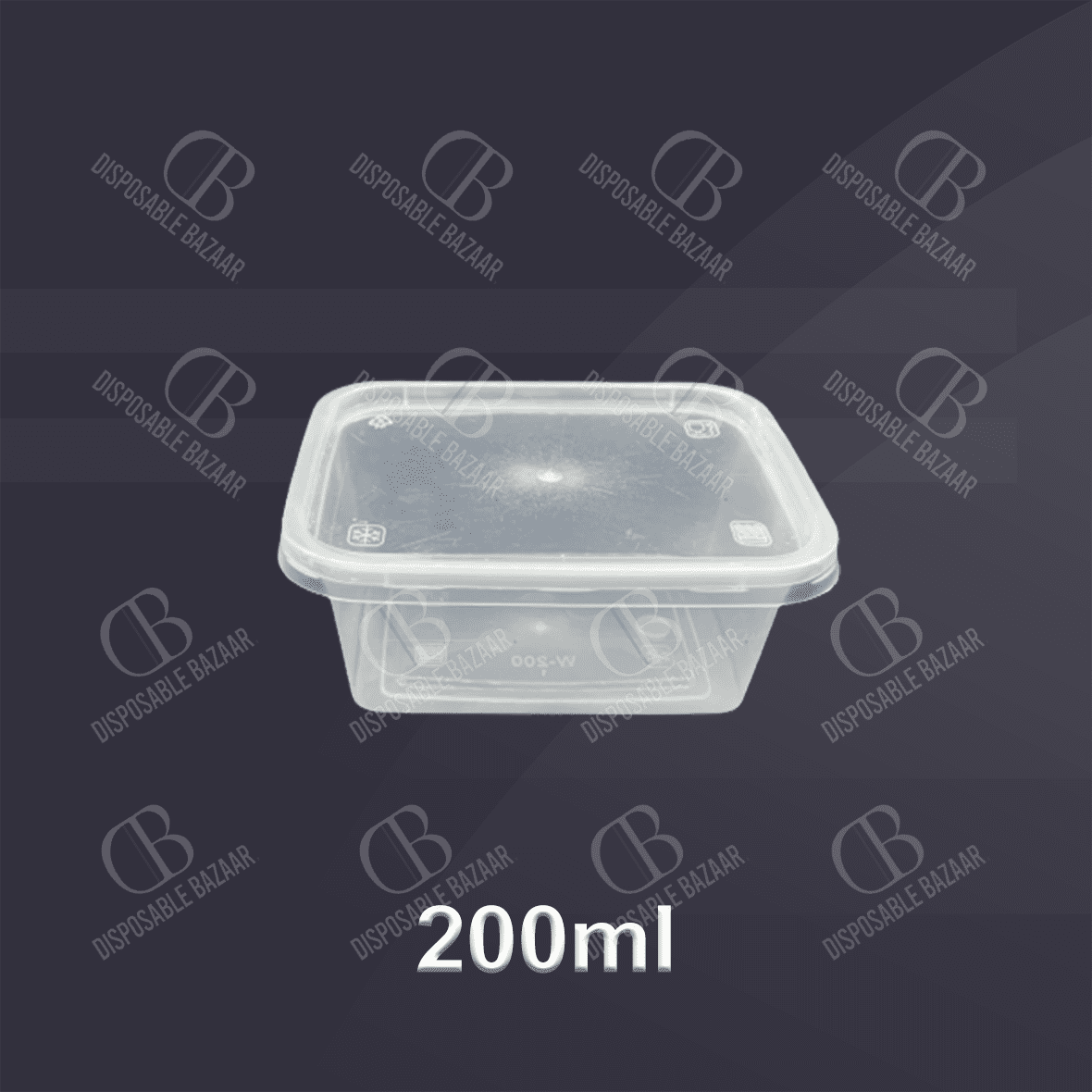 Plastic Container Transparent - 2000ml - Disposable Bazaar