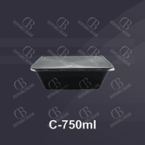 Black Disposable Food Container – C-750ml