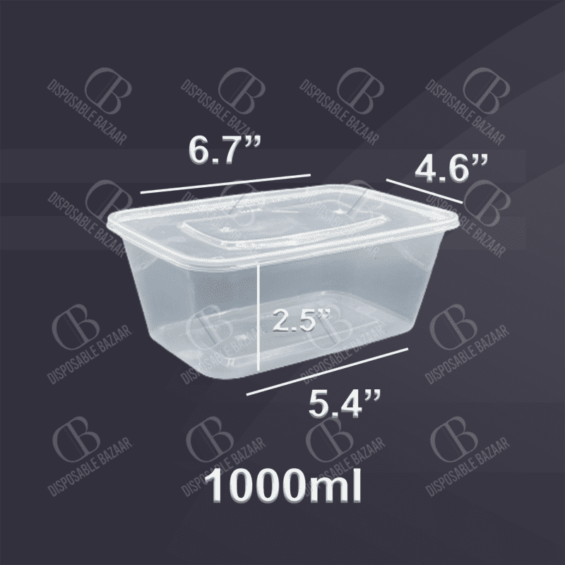 Plastic Container Transparent - 1000ml