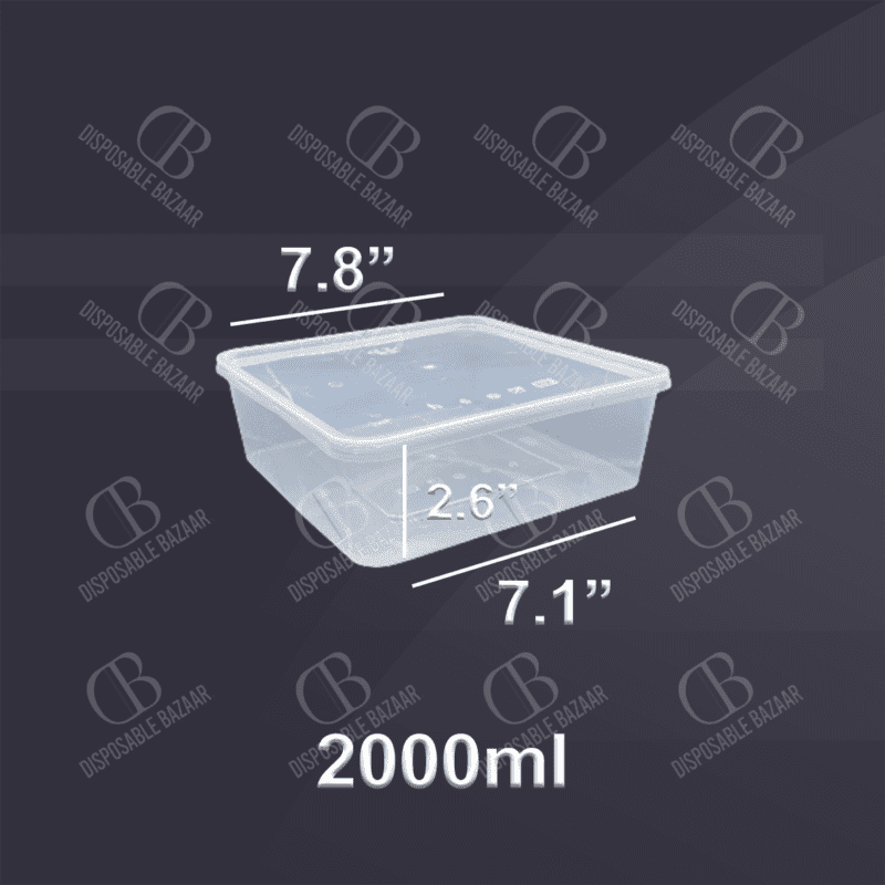 Plastic Container Transparent - 2000ml