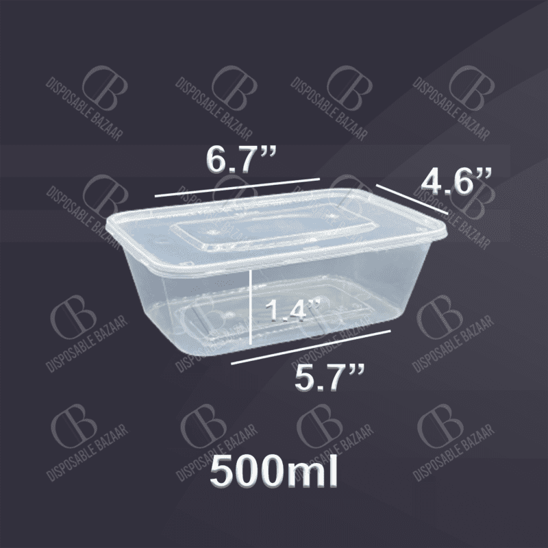 Plastic Container Transparent - 500ml