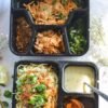 Plastic Container Black - 4 Portion Tray