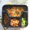 Plastic Container Black - 4 Portion Tray