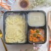 Plastic Container Black - 3 Portion Tray (Square)