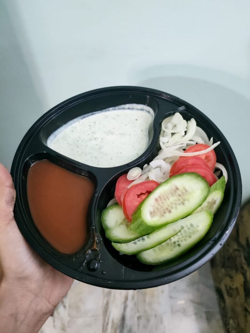 Plastic Container Black - 3 Portion Tray (Round)