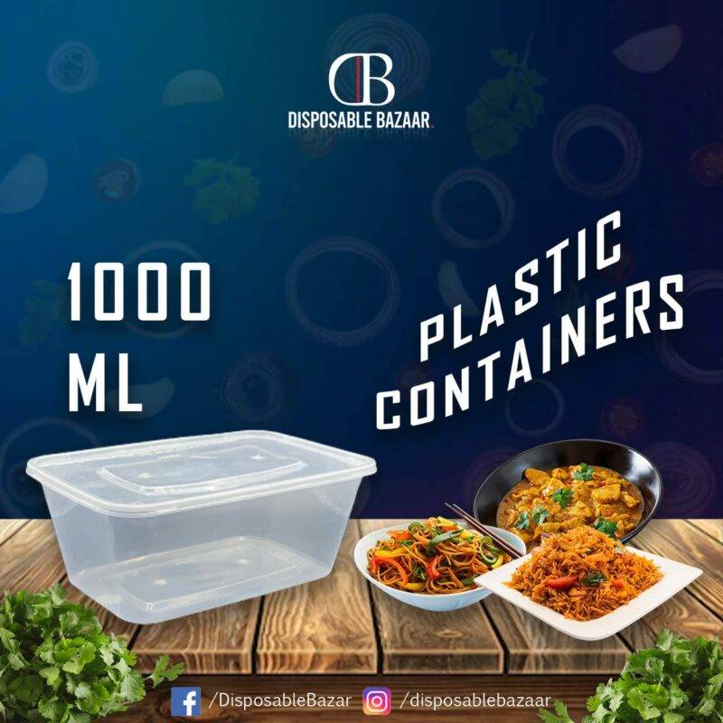 Plastic Container Transparent - 1000ml
