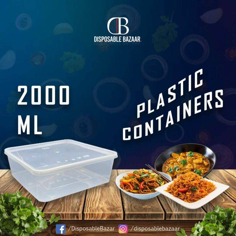 Plastic Container Transparent - 2000ml
