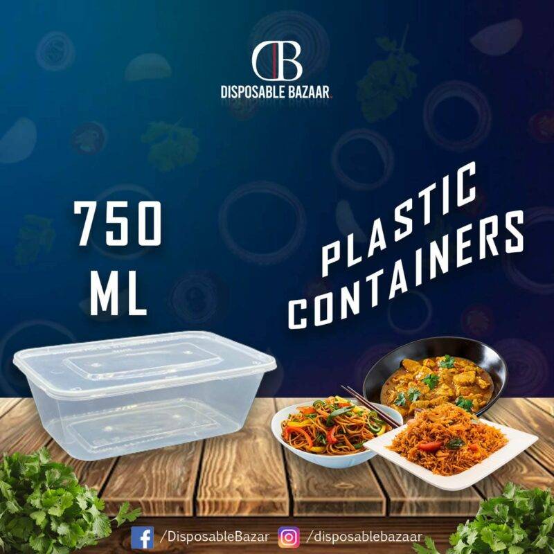 Plastic Container Transparent - 750ml