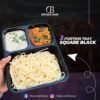 Plastic Container Black - 3 Portion Tray (Square)