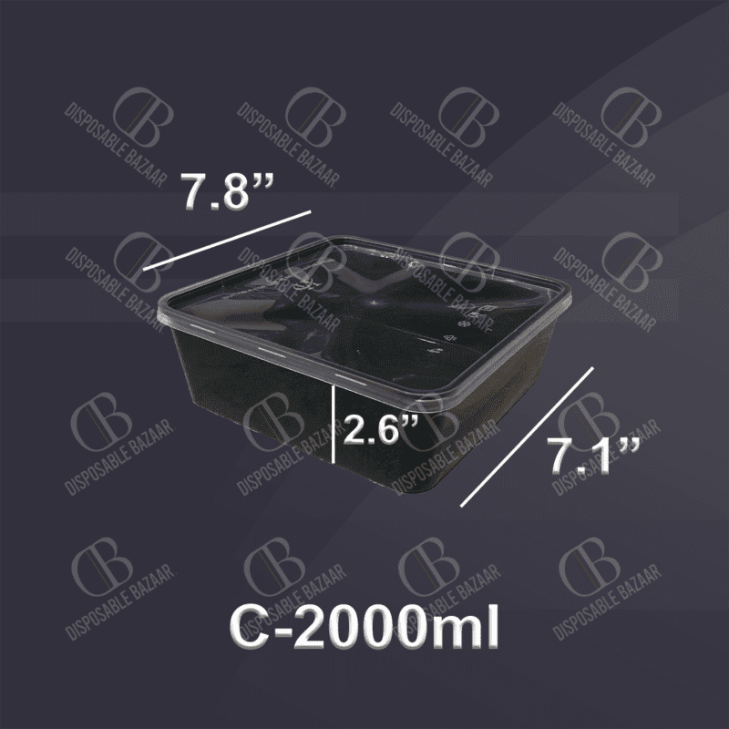 Plastic Container Black - C-2000ml