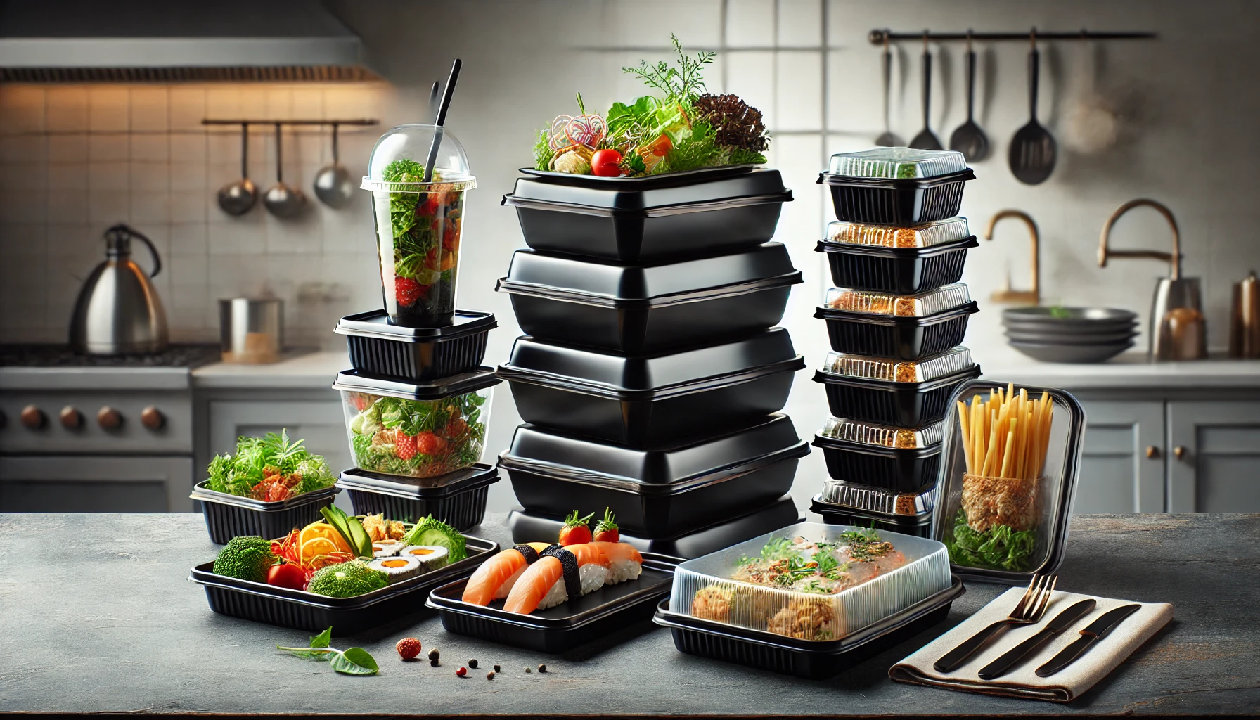 Enhancing Food Presentation with Black Disposable Plastic Containers