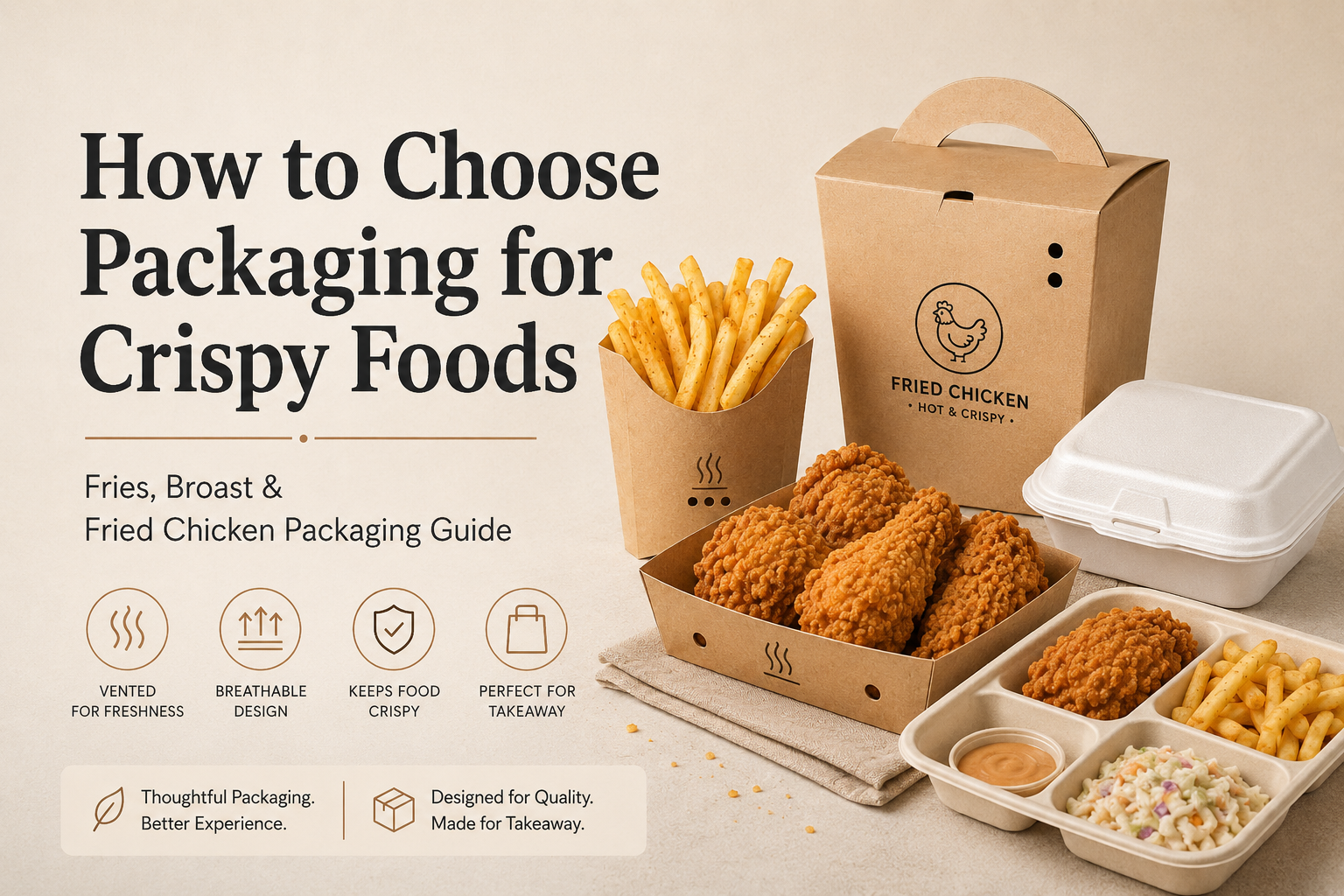 How to Choose Packaging for Crispy Foods Like Fries, Broast and Fried Chicken