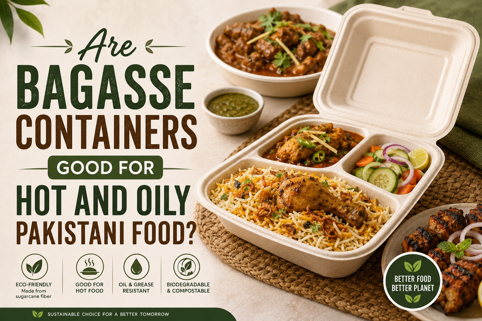 Are Bagasse Container Good for Hot and Oily Pakistani Food?