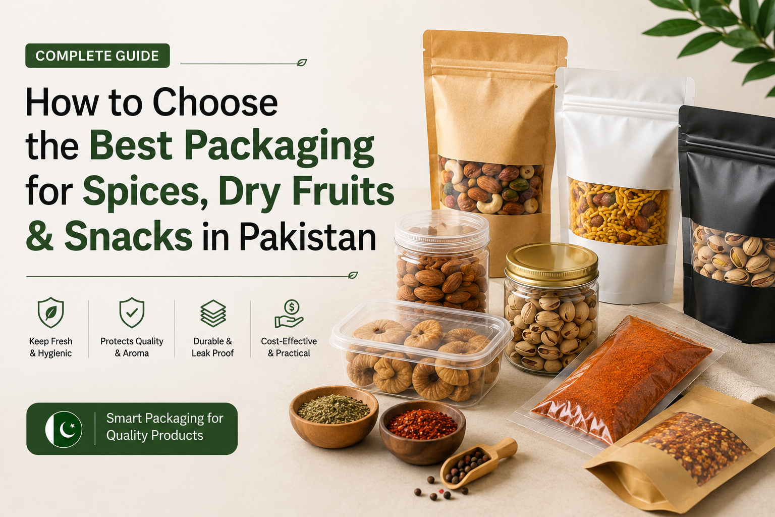 How to Choose the Best Packaging for Spices, Dry Fruits & Snacks in Pakistan