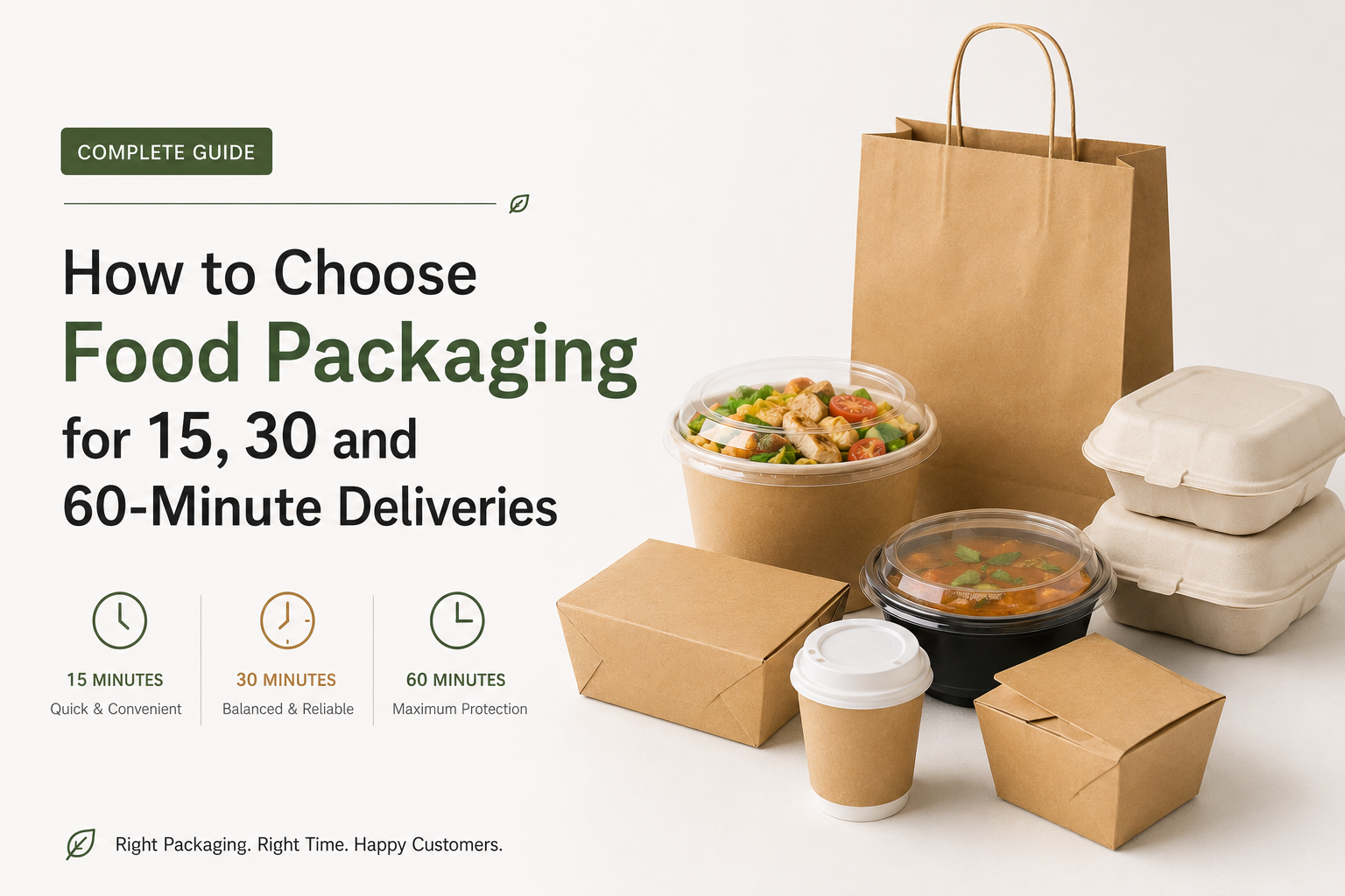 How to Choose Food Packaging for 15, 30 and 60-Minute Deliveries
